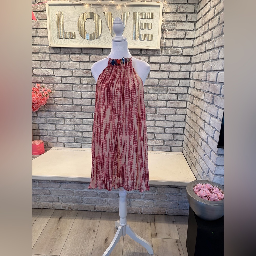 Zara chiffon halter neck dress